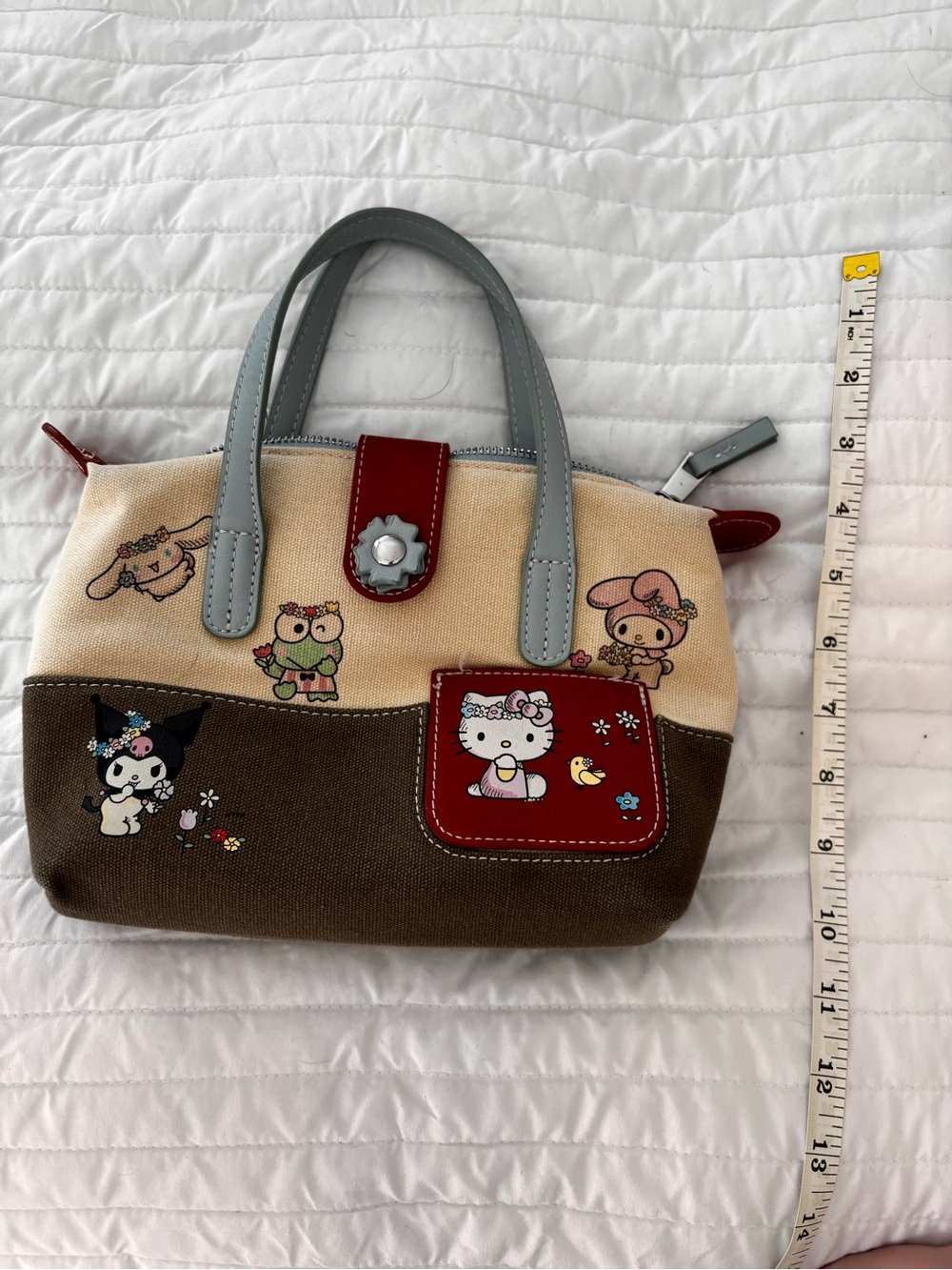 Sanrio Mini Canvas Tote in Beige, Brown, & Gray